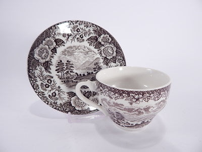 VINTAGE ENOCH WEDGWOOD TUNSTALL LTD. "LOCHS OF SCOTLAND" SET TE' PORCELLANA