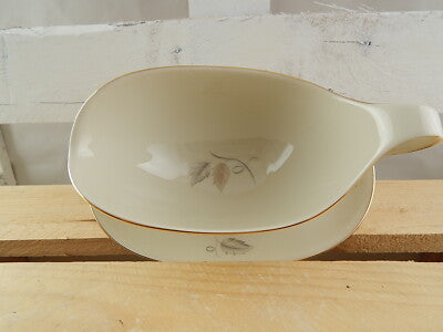 ANTICA SALSIERA PORCELLANA TEDESCA H&CO HEINRICH SELB BAVARIA AVORIO ORO AUTUNNO