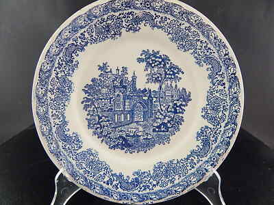 VINTAGE PIATTO FONDO CERAMICA NICE MONDOVI' BIANCO BLU COLLEZIONE SHABBY CHIC