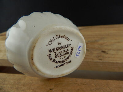 ANTICA LATTIERA CERAMICA OLD CHELSEA GRINDLEY STAMPA A MANO IL GELSO CON LE MORE