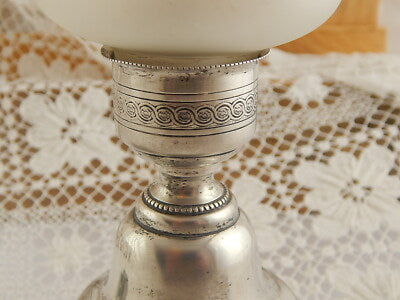 ANTICA PREZIOSA LAMPADA LUME TAVOLO STILE IMPERO ARGENTO PUNZONE 800 MADE ITALY