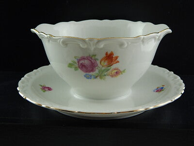 ANTICA RARA SALSIERA PORCELLANA MANIFATTURA TEDESCA KAHLA METÀ 1900