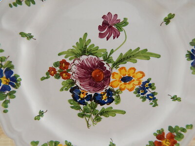 ANTICO 1946 PIATTO CERAMICA IMOLA TECNICA E DECORO SETTECENTO ITALIANO CM 19 #4