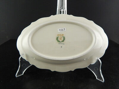 ROCAILLE VEB REICHENBACH PIATTO OVALE VASSOIO RAVIERA PORCELLANA BIANCO ORO