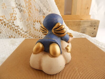 VINTAGE AUTENTICA CERAMICA THUN ANGELO BLU SU NUVOLA BOLZANO FAIENCE ANGEL BLUE