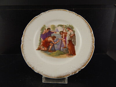 ANTICO PIATTO PORCELLANA LIBERTY DIPINTO A KAUFFMANN COLLEZIONE