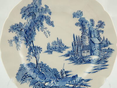 VINTAGE PIATTO PORCELLANA JOHNSON BROS THE OLD MILL INCISIONE A MANO