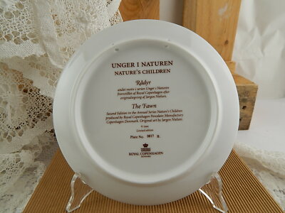 PIATTO PORCELLANA ROYAL COPENHAGEN NATURE'S CHILDREN THE FAWNS I CERBIATTI