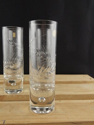 CRISTALLERIA MUNDGEBLASEN 6 BICCHIERI CRISTALLO BIBITA TE FREDDO INCISI A MANO