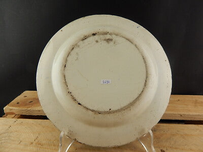 ANTICO VITTORIANO PIATTO CERAMICA 1800 COLLEZIONE BIANCO E BLU TRANSFERWARE