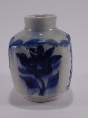 VINTAGE VASO GRES CERAMICA BLU COBALTO HAND MADE FAIENCE VASE FISH COLLEZIONE