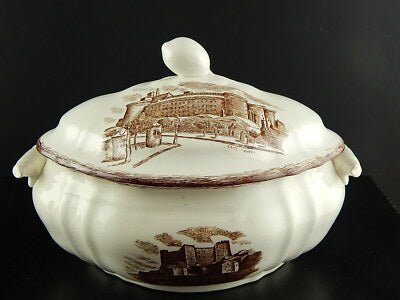 ANTICA ZUPPIERA CENTROTAVOLA CERAMICA RICHARD TORRE SAN PANCRAZIO CASTEL NUOVO..