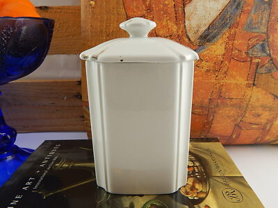 ANTICO ART DECO BARATTOLO CUCINA SOCIETÀ CERAMICA ITALIANA LAVENO BIANCO ORO