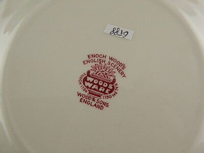 VINTAGE CERAMICA ENOCH WOOD'S ENGLISH SCENERY PIATTO TORTA VASSOIO ROSSO MANICI