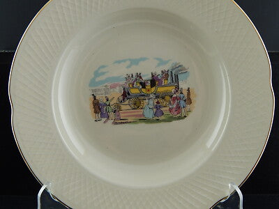 ANTICO RARO PIATTO SEMI PORCELLANA INGLESE OLD BRIDGE EARTHENWARE COLLEZIONE 264