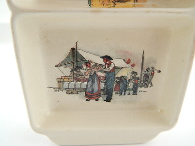 ANTICO VASSOIO SCOMPARTI CERAMICA MAIOLICA SARREGUEMINES OBERNAI XIX SECOLO