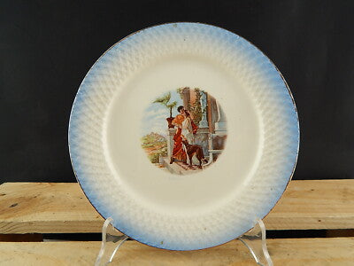 ANTICO PIATTO CERAMICA LAVENO VERBANUM STONE FINE 800 COLLEZIONE PASTORALE #4420