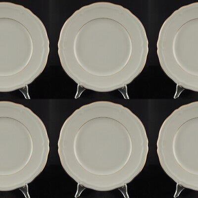 ANTICO SET 6 PIATTI PORCELLANA BIANCA E ORO SELTMANN WEIDEN BAVARIA MARIE LUISE