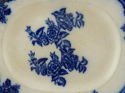 ANTICA RAVIERA VASSOIO CERAMICA RICHARD FINE 1800 AURORA FLOW BLUE DA RESTAURARE