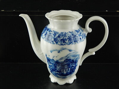 ANTICA CAFFETTIERA BRICCO PORCELLANA BAVARIA SELTMANN WEIDEN THERESIA BIANCO BLU