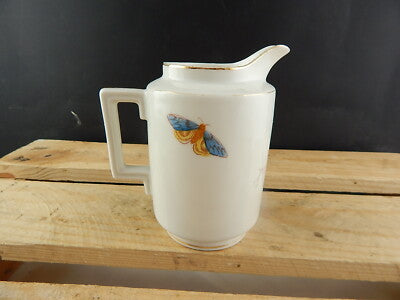 ANTICA LATTIERA BRICCO PORCELLANA ART NOUVEAU LIBERTY LIMOGES 900 FIORI FARFALLA