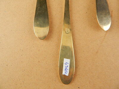 ART DECO ANTICO SERVIZIO 6 POSATE CUCCHIAI ALPACCA DORATI GILDED SPOONS