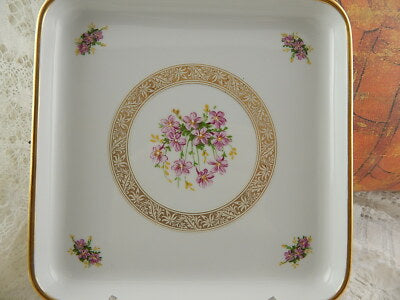 VASSOIO CENTROTAVOLA PORCELLANA SCHONWALD PREZIOSA INCISIONE IN ORO ZECCHINO