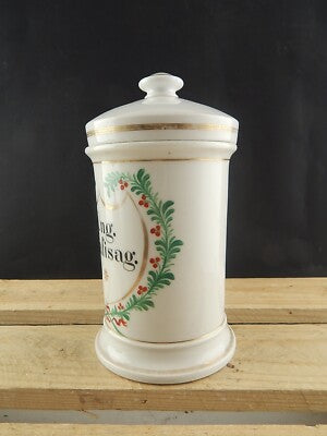 ANTICO VASO ALBARELLO FARMACIA PORCELLANA IMPERO PRIMO 1800 UNGUENTO STAFISAG