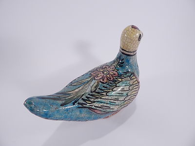 ANTICA PERSIA AUTENTICA STATUINA IN CERAMICA SMALTATA DECORATA A MANO COLLEZIONE