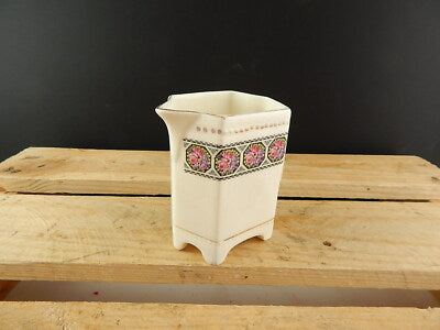 ANTICA ORIGINALE LIBERTY LATTIERA BRICCO CERAMICA DECORATA CON ROSE LUISE