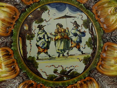 ANTICO PIATTO PARATA CERAMICA POLICROMO ALBISOLA GIUSEPPE MAZZOTTI PRIMO 900