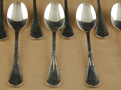 VINTAGE SET 12 CUCCHIAINI ARGENTATI SILVER PLATE NODO D'AMORE CM. 15
