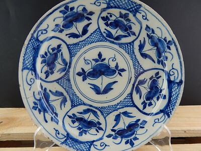 ANTICO PREZIOSO RARISSIMO PIATTO CERAMICA DI DELFT INIZIO XVIII SECOLO MUSEALE