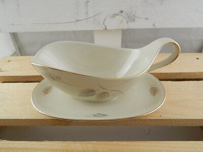 ANTICA SALSIERA PORCELLANA TEDESCA H&CO HEINRICH SELB BAVARIA AVORIO ORO AUTUNNO