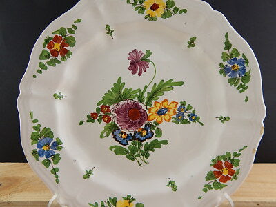 ANTICO 1946 PIATTO PIANO CERAMICA IMOLA TECNICA E DECORO SETTECENTO ITALIANO #9