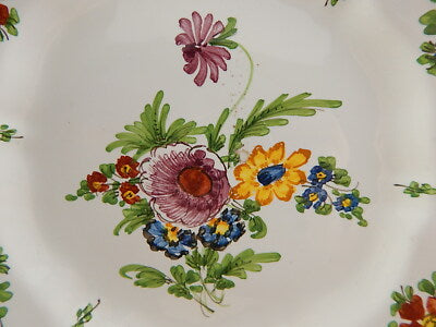 ANTICO 1946 PIATTO PIANO CERAMICA IMOLA TECNICA E DECORO SETTECENTO ITALIANO #12