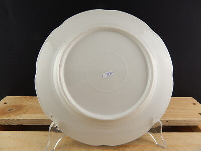 ANTICO FINE 800 PIATTO PORCELLANA AUSTRIA VIENNA VERDE E ORO DIPINTO UCCELLO