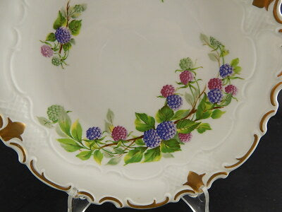 PREZIOSO ROCAILLE PORCELLANA VEB REICHENBACH PIATTO TORTA VASSOIO CON LE MORE