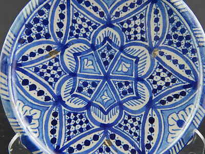 VINTAGE ETNICO PIATTO CERAMICA MAIOLICA MESSICO FATTO AL TORNIO E DIPINTO A MANO