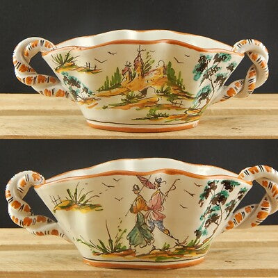 VINTAGE RARO VASO JARDINIERE METÀ 900 IAMA MAIOLICHE ARTISTICHE ALBISOLA