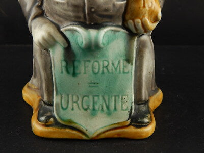 ANTICA BROCCA CARAFFA BARBOTINE CERAMICA D’ONNAING REFORME URGENTE COLLEZIONE