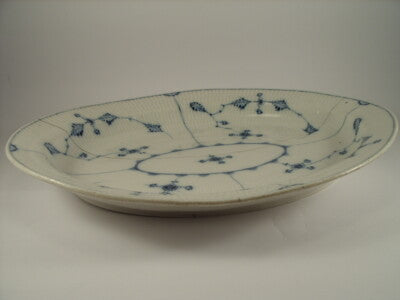 ROYAL COPENHAGEN BLUE FLUTED PLAIN ANTICO GRANDE VASSOIO OVALE FINE 1700