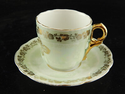 ANTICA TAZZINA CAFFE' TIELSCH ALTWASSER DECORO PERLACEO ORO ZECCHINO FINE 1800 #