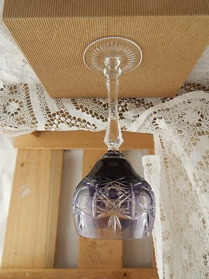 PREZIOSO ANTICO BICCHIERE CALICE ROMER CRISTALLO INCISO PUNTA DIAMANTE VIOLA