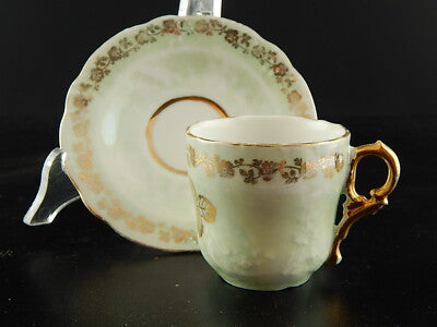 ANTICA TAZZINA CAFFE' TIELSCH ALTWASSER DECORO PERLACEO ORO ZECCHINO FINE 1800