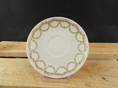 ANTICA TAZZA PORCELLANA ART NOUVEAU LIBERTY GDA LIMOGES PRIMO 900 GHIRLANDE ROSE