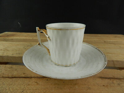 PREZIOSA RARA TAZZINA PORCELLANA BIANCA E ORO COLLEZIONE LIMOGES PRIMA META' 800