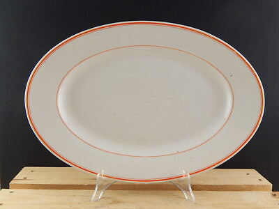 ANTICA RAVIERA VASSOIO PORCELLANA MANIFATTURA GINORI PROFILO ARANCIONE METÀ 800
