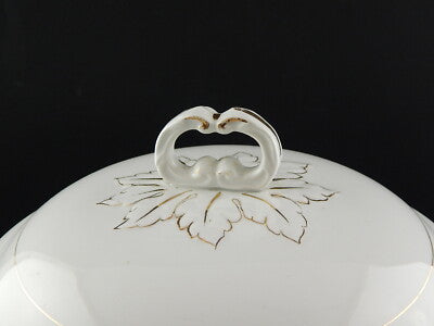 ANTICA ZUPPIERA IMPERO CERAMICA ITALIANA LAVENO VERBANUM STONE BIANCA BLU E ORO