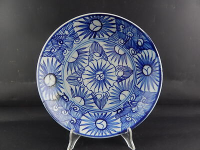 ANTIQUARIATO ORIENTALE ANTICO PREZIOSO PIATTO CINESE PORCELLANA BIANCO E BLU